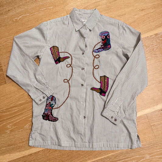 Western Embroidered Button Up