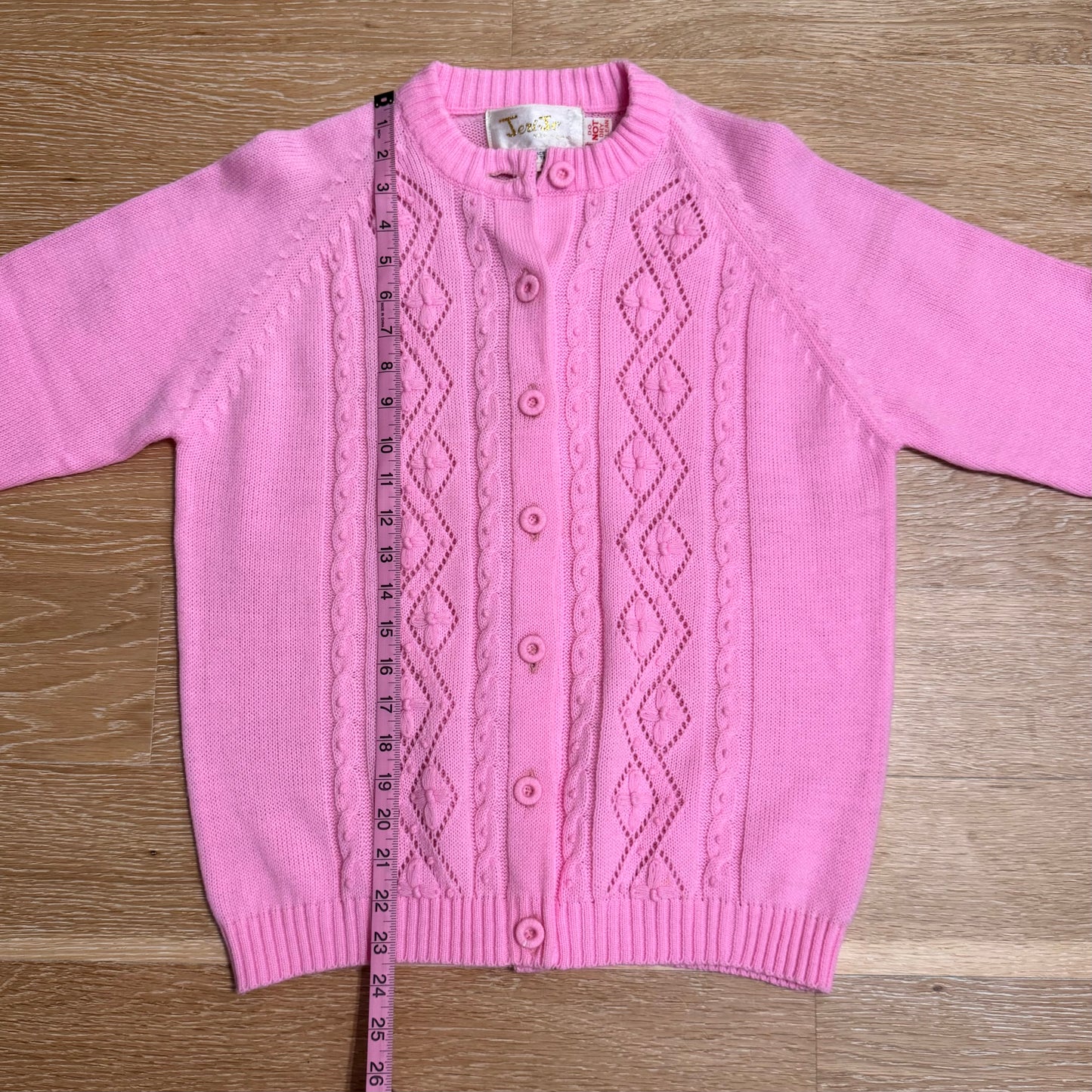 Pink Button Front Cardigan