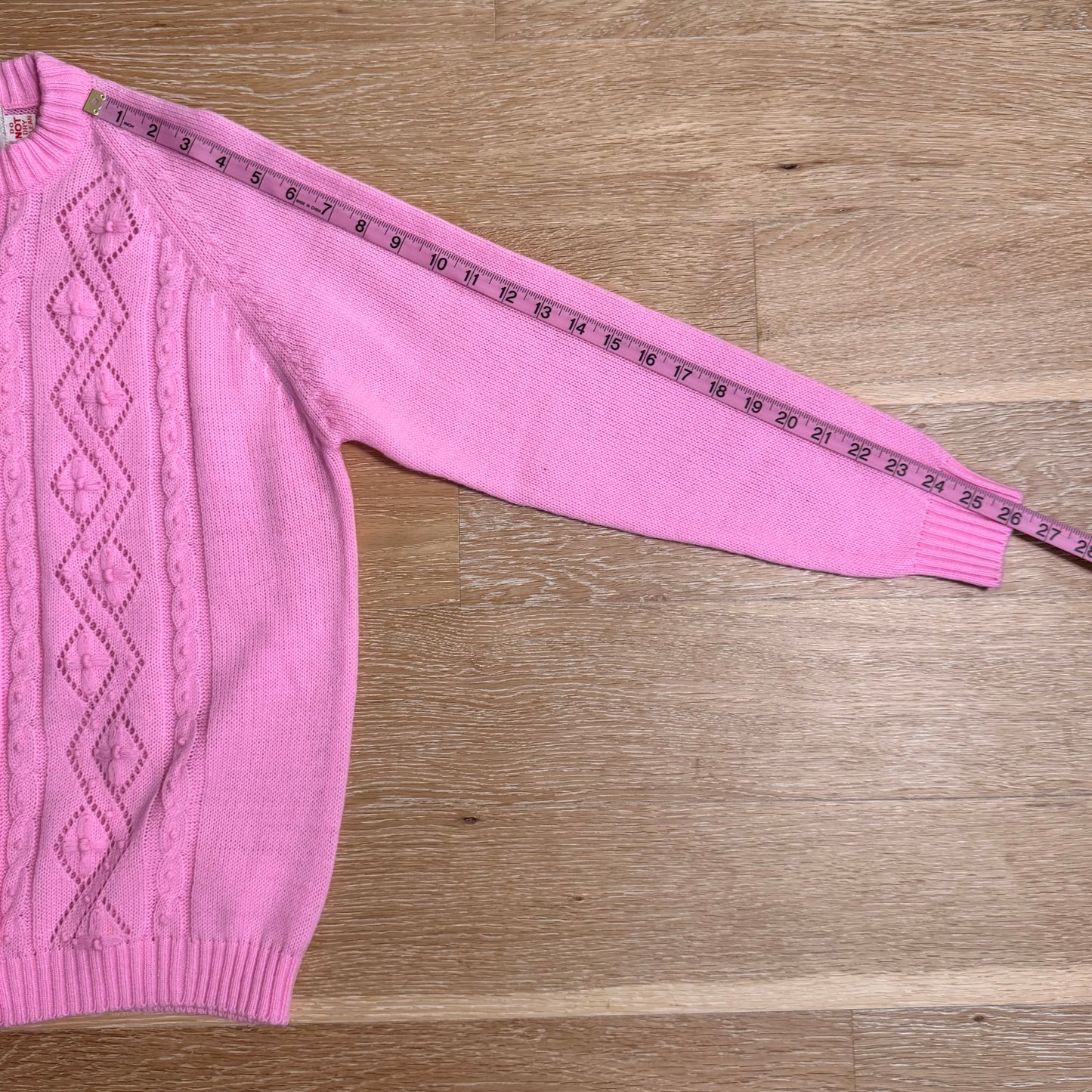 Pink Button Front Cardigan