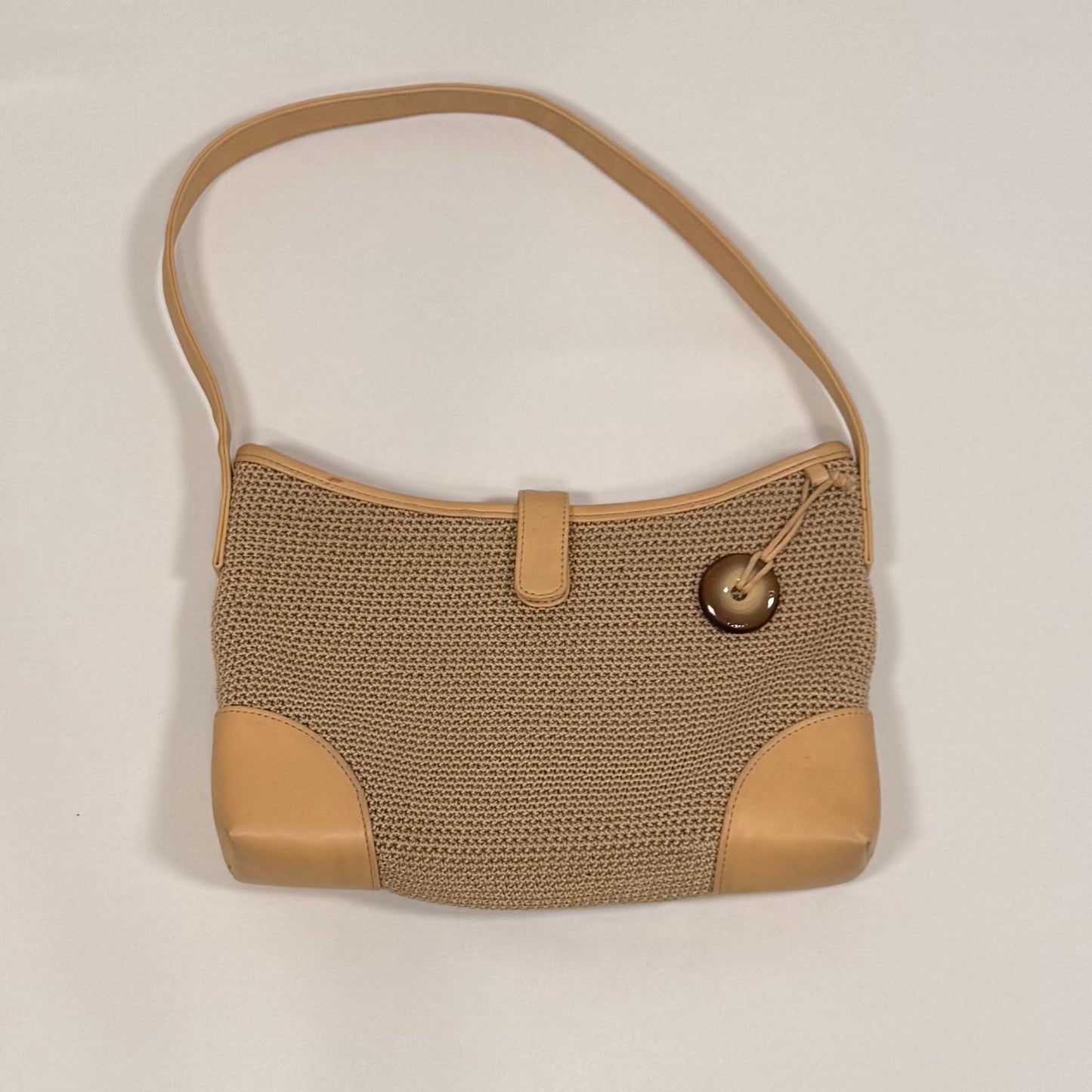 Woven Tan Shoulder Bag