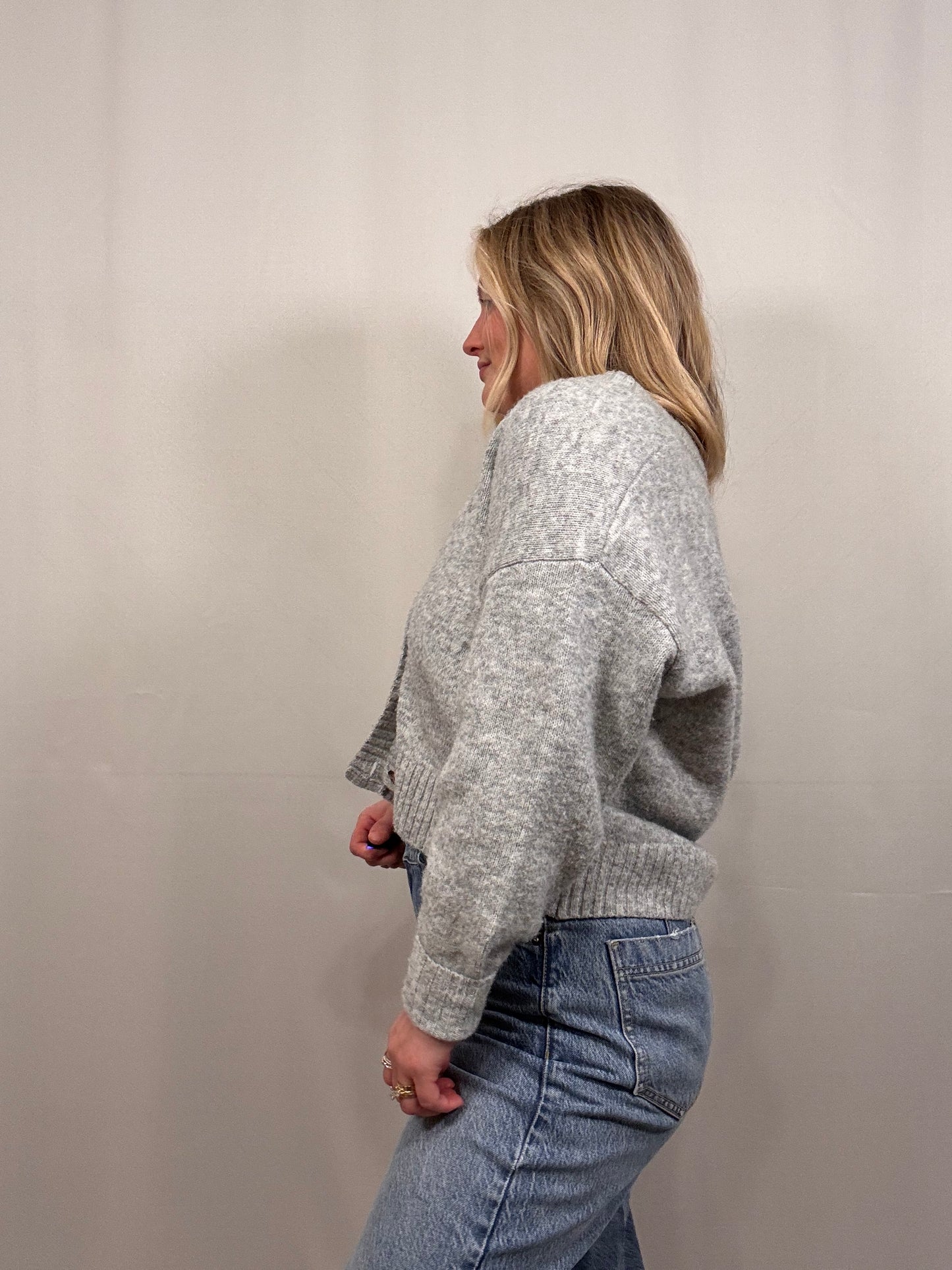 Grey Oversized Cardigan